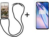 OnePlus 7T hoesje met koord transparant shock proof case - 1x OnePlus 7T screenprotector