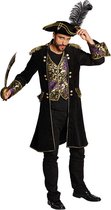 Piraten jas deluxe zwart brokaat he
