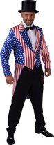 Landen Thema Kostuum | Slipjas Uncle Sam Stars And Stripes Man | XXL | Carnaval kostuum | Verkleedkleding