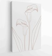 Canvas schilderij - oliage line art drawing with abstract shape. Abstract Plant Art design for print, cover, wallpaper, Minimal and natural wall art. 3 -    – 1820081975 - 80*60 Ve