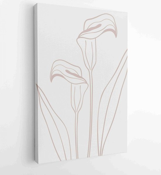 Canvas schilderij - oliage line art drawing with abstract shape. Abstract Plant Art design for print, cover, wallpaper, Minimal and natural wall art. 3 -    – 1820081975 - 80*60 Vertical