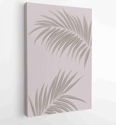 Canvas schilderij - Foliage line art drawing with abstract shape. Abstract Plant Art design for print, cover, wallpaper, Minimal and natural wall art. 4 -    – 1813295317 - 50*40 V