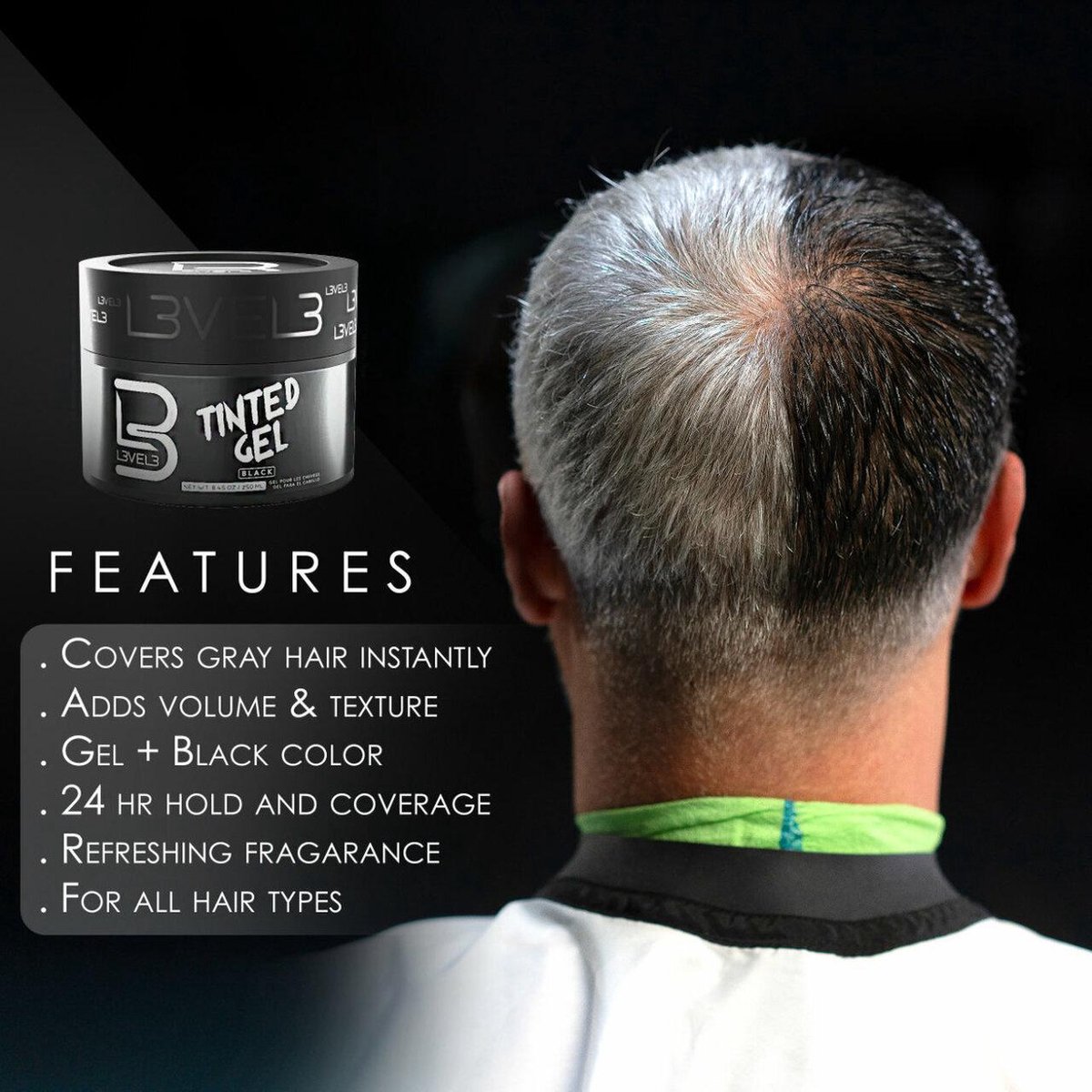 Black on sale hair gel