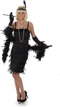Karnival Costumes 20's Party Jaren 20 Stralende Zwarte Flapper Jurk Charleston Kostuum Carnavalskleding Dames Carnaval - Polyester - Zwart - Maat L - 3-Delig Jurk/Handschoenen/Hoofdband