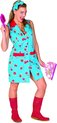 Wilbers & Wilbers - Serveersters & Kamermeisjes Kostuum - Vrolijke Bloemetjesschort Interieur Verzorgster - Vrouw - Blauw - Maat 38 - Carnavalskleding - Verkleedkleding