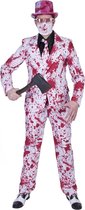 Funny Fashion -Bloederige Massamoordenaar Halloween - Man - rood,wit / beige - Maat 48-50 - Halloween - Verkleedkleding