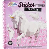 Grafix - Stickeren op nummer - ''Fantasie'' - Sticker kinderen - Stickers - Stickerboek - Unicorn - Knutselen meisjes