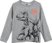 Jurassic World - longsleeve - jongens - 100% Jersey katoen - Grijs - maat 122/128