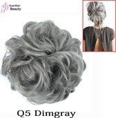 Messy Haarstuk Bun Q5 Dimgray | Haar wrap extension  - 40 Gram