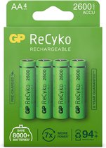 GP ReCyko+ oplaadbare AA-batterijen 2600 mAh 4 st 120270AAHCBC4