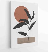 Canvas schilderij - Botanical wall art vector set. Foliage line art drawing with abstract shape. 1 -    – 1810070359 - 115*75 Vertical