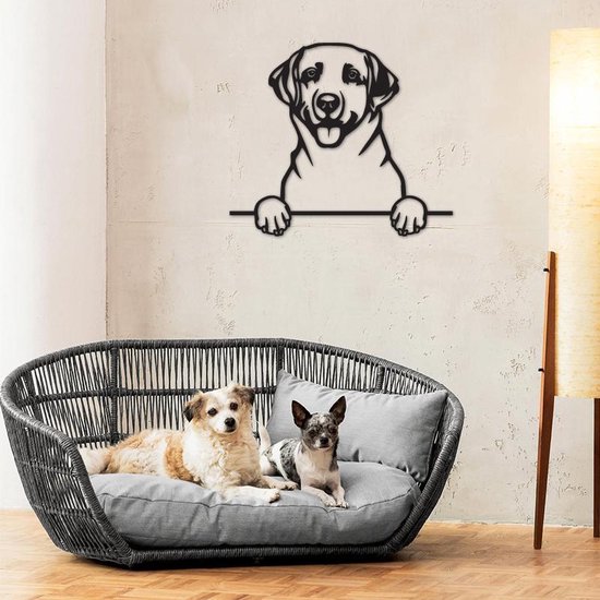 Hond - Labrador - Honden - Wanddecoratie - Zwart - Muurdecoratie - Hout