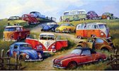 TOPMO - Vintage Cars - Diamond painting- HQ Diamond Painting pakket - VOLLEDIG dekkend - Diamant Schilderen - voor Volwassenen – ROND- 40X50CM