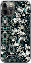 Coque iPhone 13 Pro - Imprimé animal - Wit - Turquoise - Siliconen