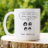 She loves you, yeah- Customized mokken en bekers - mokken met tekst - mokken - bekers - cadeautje - cadeau voor vrouw - cadeau vor man - keramiek servies - cadeautje voor haar - cadeautje voo