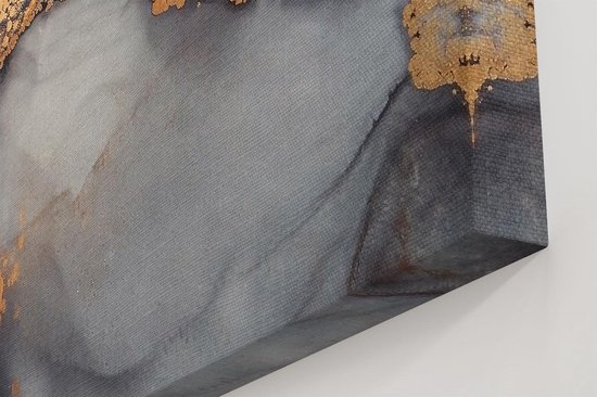 Artaza - Peinture sur toile - Art abstrait - Marbre gris avec or - 120 x 60 - Groot - Photo sur toile - Impression sur toile