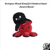 Octopus Mood Knuffel Omkeerbaar - Zwart/Rood - 10 x 20 CM (Een willekeurige per verpakking)