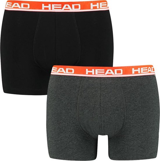 HEAD 2P boxers basic II zwart & grijs - L