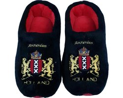 Hollandse Klomp Sloffen – Zwarte – Wapen Amsterdam – Warme Sloffen – Maat 42 / 43