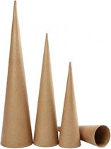 kegels papier-mach√© 30-40-50 cm bruin 3 stuks