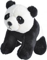 knuffel panda junior 13 cm pluche zwart/wit