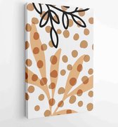 Canvas schilderij - Minimal hand drawn organic shapes floral design for wall art, prints, cover, poster, Fabric pattern. 4 -    – 1859431876 - 40-30 Vertical