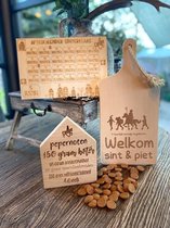 Aftelkalender - Huisje pepernotenrecept  - Plank Welkom - complete decoratie set voor Sinterklaas - feestdag - kalender - sinterklaas decoratie - sinterklaas versiering