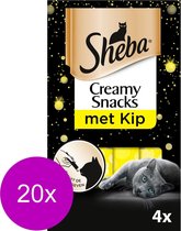 20 x Sheba Creamy Snacks - kattenscnack - 4x12g