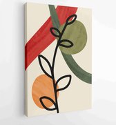 Canvas schilderij - Botanical abstract art backgrounds vector. Summer square banner 2 -    – 1931385659 - 115*75 Vertical