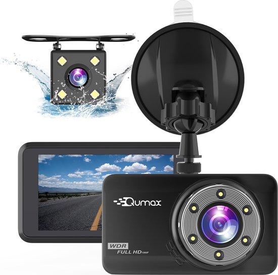 Qumax Dashcam voor auto – Voor en Achter Camera
