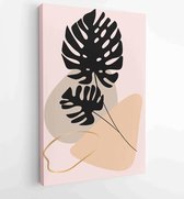 Canvas schilderij - Botanical and gold abstract wall arts vector collection. 3 -    – 1876883194 - 80*60 Vertical