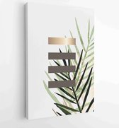 Canvas schilderij - Botanical and gold abstract wall arts vector collection. 3 -    – 1877836612 - 80*60 Vertical