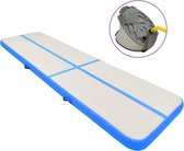 Everest Gymnastiekmat met pomp opblaasbaar 800x100x20 cm PVC blauw