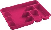 Bestekbak/bestekhouders 6-vaks fuchsia roze - 40 x 30 x 5 cm - Keuken opberg accessoires