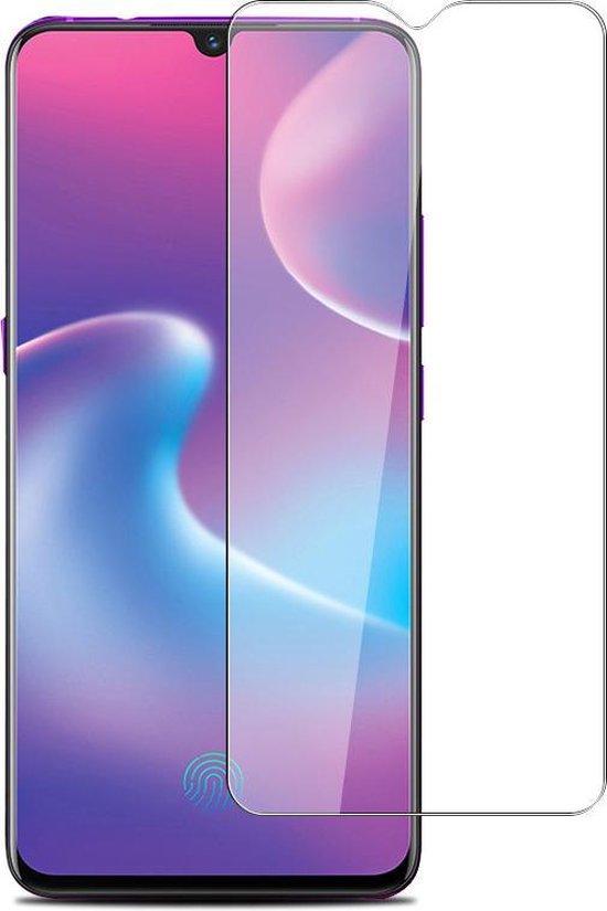 Smartphone met screenprotector en losse screenprotector ernaast. Vingerafdrukscanner zichtbaar op scherm.