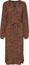 VERO MODA VMTANIA LS CALF SHIRT DRESS WVN Tobacco Brown Dames Jurk - Maat XS