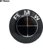 BMW logo / embleem voor motorkap en kofferklep - 74mm - zwart - 51148219237