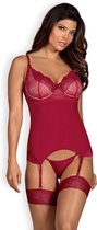 Obsessive - Rosalyne Korset & String Rood XXL