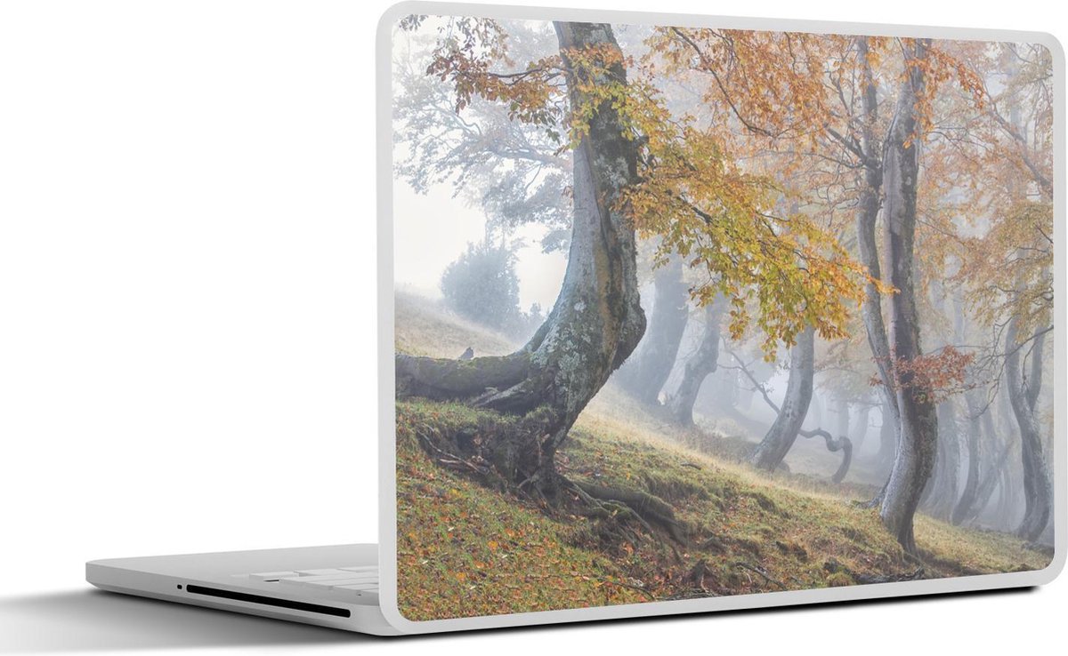 Afbeelding van product SleevesAndCases  Laptop sticker - 13.3 inch - Bos - Boom - Herfst - Mist
