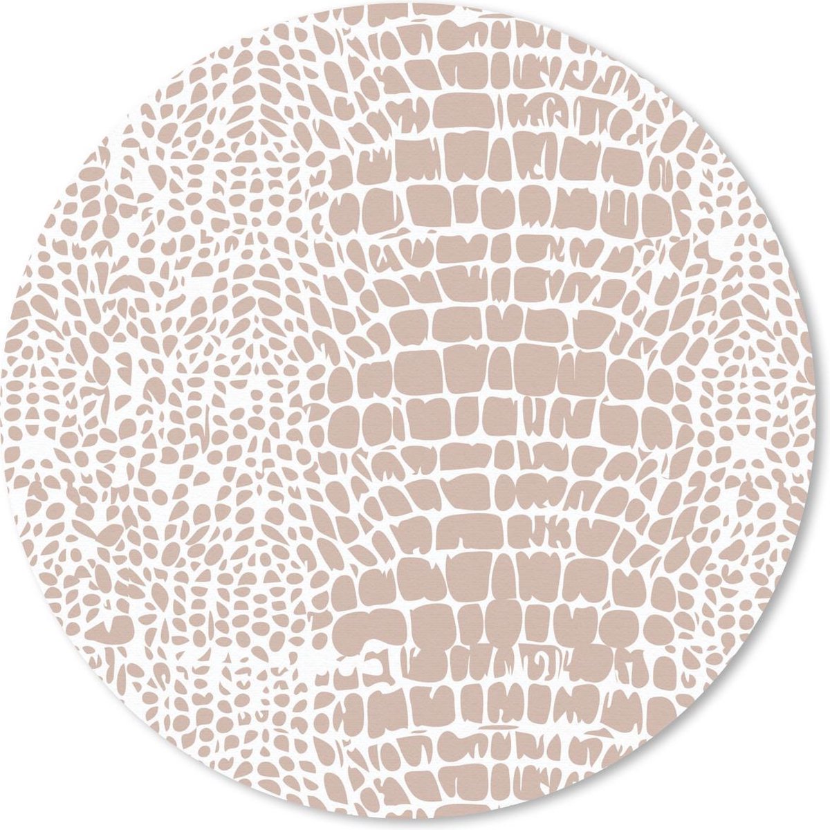 Muismat rond 50x50 cm - Mousepad Dierenprint - Slang - Pastel - Ronde muismatten