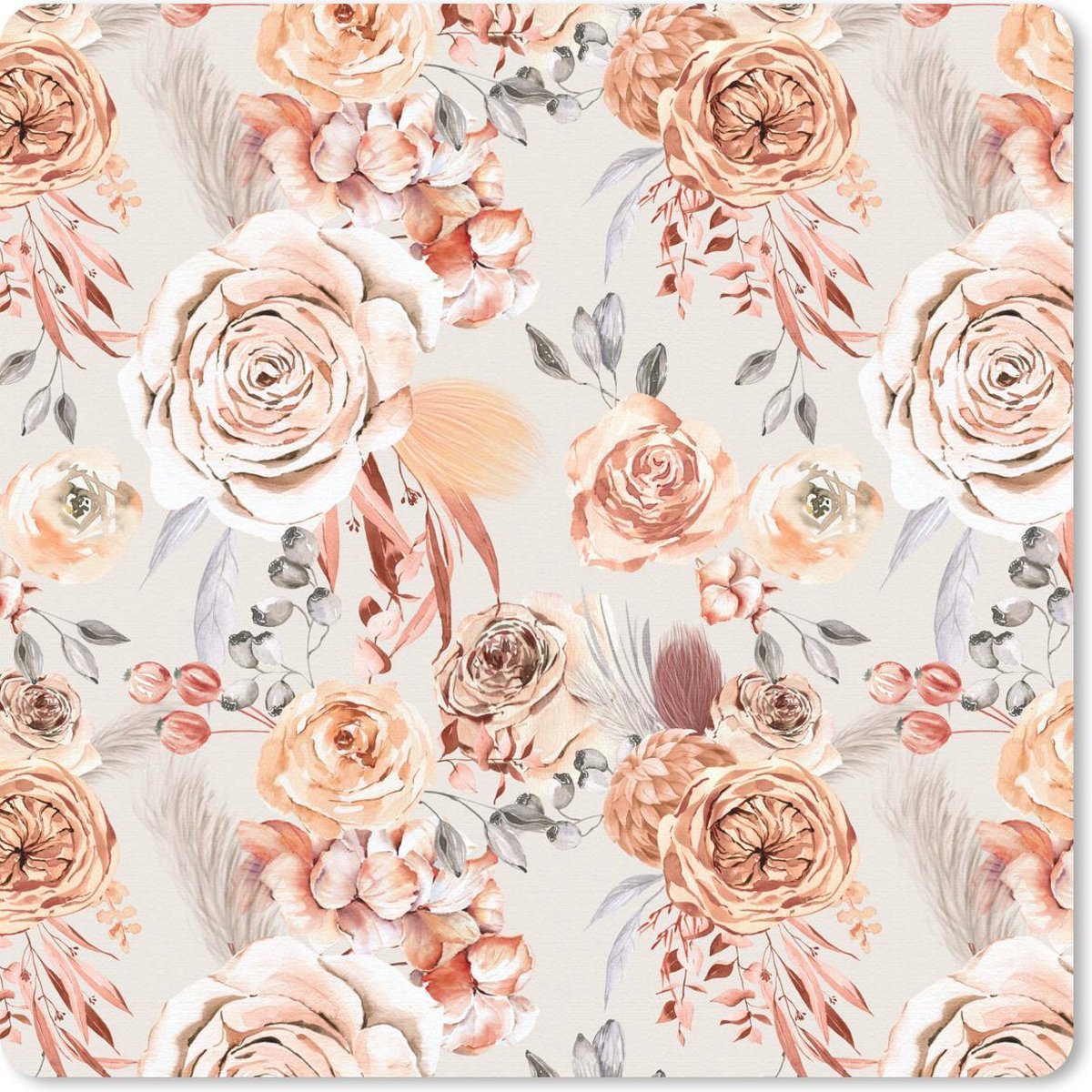 Muismat 30x30 cm - Mousepad Rozen - Goud - Chic - Muismatten