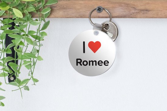 Porte-clés - J'aime - Romee - Fille - Plastique - Rond - Cadeaux à distribuer