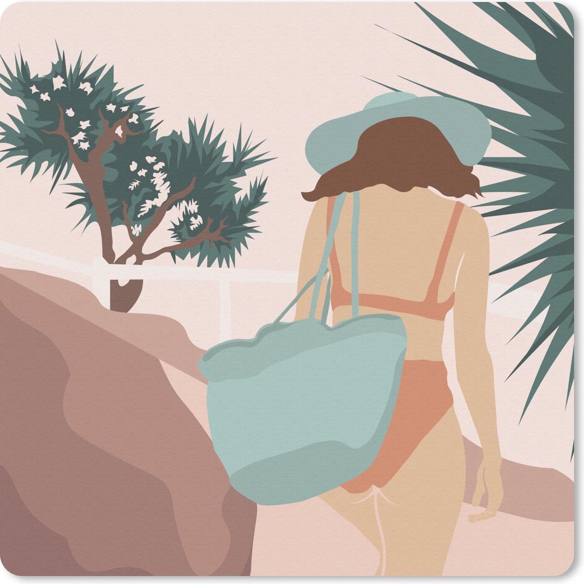 Muismat 30x30 cm - Mousepad Zomer - Vrouw - Kleding - Muismatten