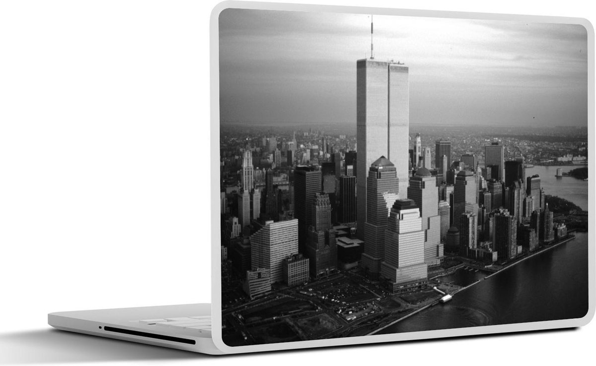 Afbeelding van product SleevesAndCases  Laptop sticker - 12.3 inch - World Trade Center - Stad - Zwart - Wit