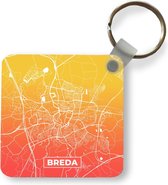 Sleutelhanger - Uitdeelcadeautjes - Stadskaart - Breda - Nederland - Oranje - Plastic