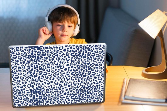 Sticker ordinateur portable - 15,6 pouces - Imprimé animal - Blauw - Panthère