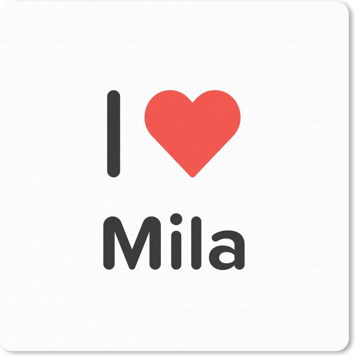 Muismat 30x30 cm - Mousepad I love - Mila - Meisje - Muismatten