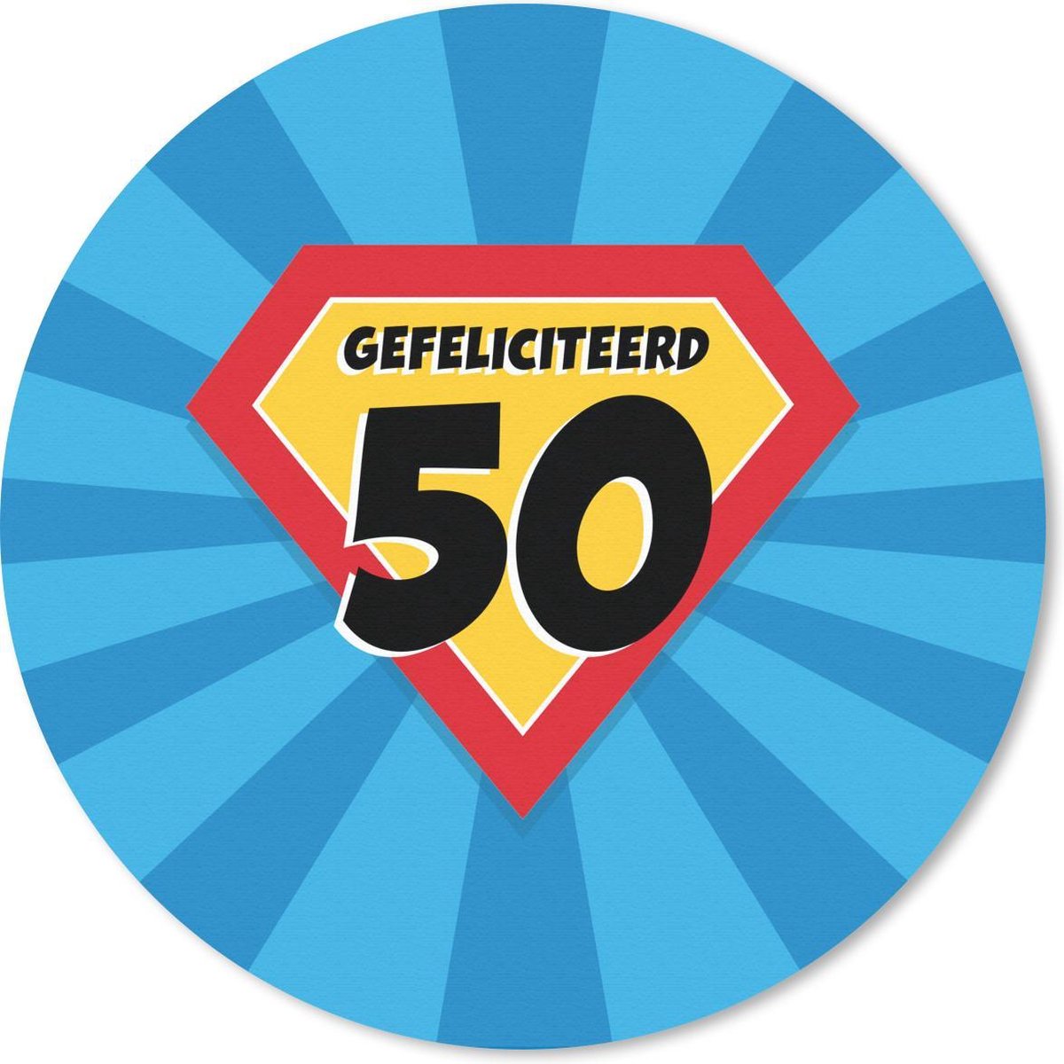 Muismat rond 30x30 cm - Mousepad Jubileum cadeau - 50 jaar versiering - Cape - Ronde muismatten