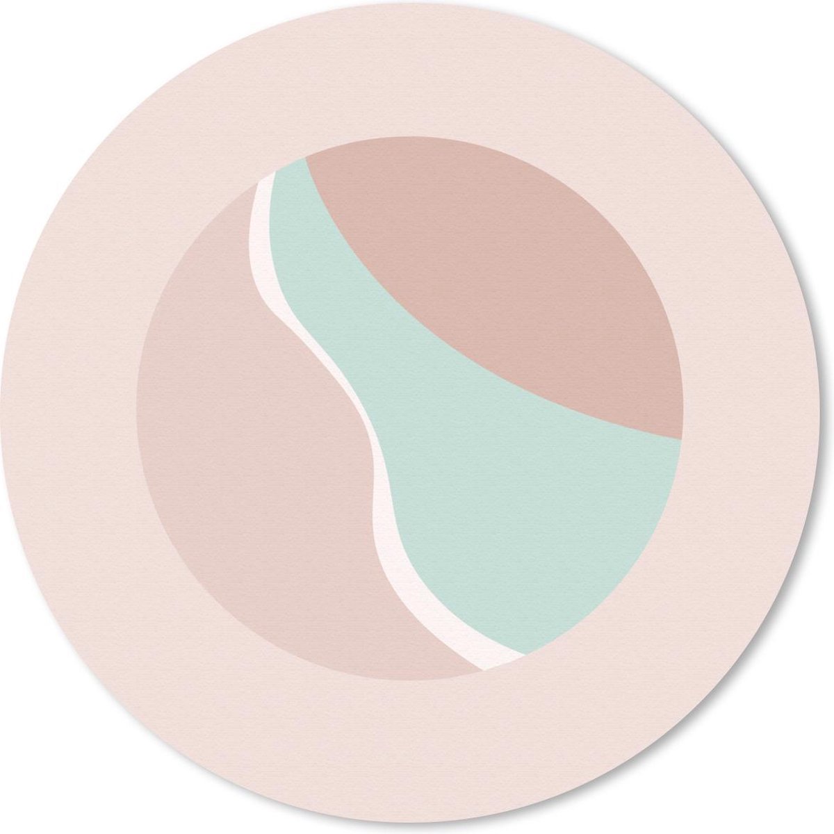 Muismat rond 40x40 cm - Mousepad Zomer - Zee - Strand - Ronde muismatten