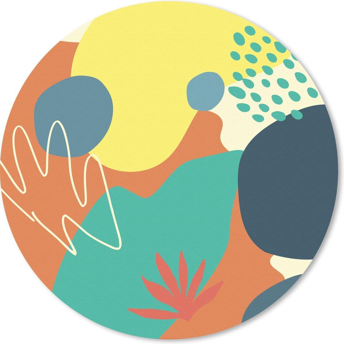 Muismat rond 50x50 cm - Mousepad Zomer - Vlekken - Abstract - Ronde muismatten